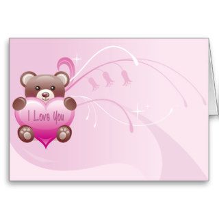 Beary Valentine Pink I Love You Valentine Card