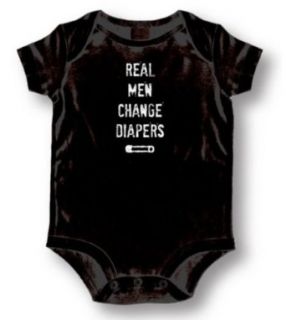 Real Men Change Diapers Attitude Romper Funny Message Baby Onesie Bodysuit: Home & Kitchen