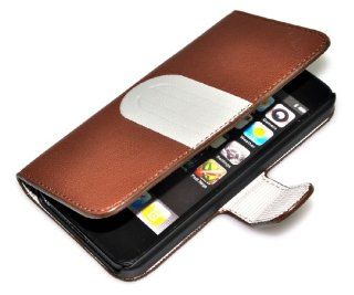 AMC 48 x Lot New iPhone 5/5S Cover Case Leather Flip Folio Back Skin, Coffee: Cell Phones & Accessories
