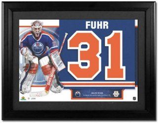 Grant Fuhr Edmonton Oilers Retired Unsigned Jersey Numbers Piece : Sports Related Collectibles : Sports & Outdoors
