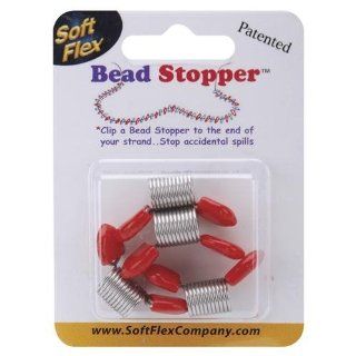 Bead Stopper 4/Pkg Plastic Topped Metal