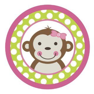 Mod Monkey Girl {Green Polka Dots} Edible Cake Topper Decoration  