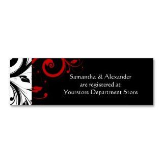 Black/White/Red Swirl Gift Registry Insert Cards Business Card : Business Card Stock : Office Products
