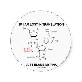If I Am Lost In Translation Just Blame My RNA Round Stickers