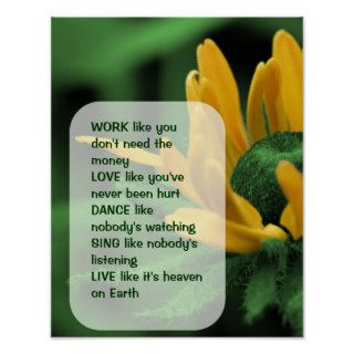 Daisy Work Love Dance Inspirational Poster