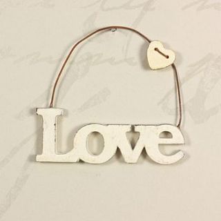 hanging cut out love word sign by lisa angel wedding