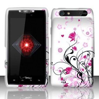 TOOGOO For Motorola Droid Razr Xt912 (Verizon) Rubberized Design Cover   Pink Vine: Cell Phones & Accessories