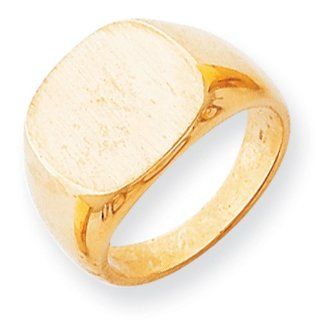 14k Yellow Gold Men's Signet Ring. Gold Weight  13.15g. 15mm x 13.5mm face: Jewelry