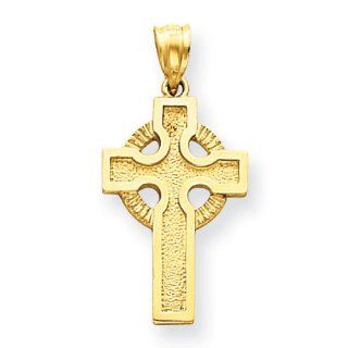 14k Yellow Gold Celtic Cross Pendant. Metal Wt  1.9g Jewelry