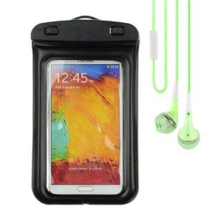 Black waterproof Pouch bag for Sony Xperia Z1 / Xperia Z2 /Xperia Z L36h / Xperia Z1 L39h and more SONY smartphone + VanGoddy Headphone with MIC , Green: Cell Phones & Accessories