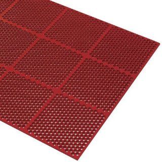 Honeycomb Medium Duty Red Rubber Grease Resistant Anti Fatigue Mat 2' x 3'   9/16" Thick Kitchen & Dining