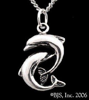 Yin Yang Dolphin Necklace, Sterling Silver, 24" long rhodium plated chain, Dolphin Animal Jewelry: Everything Else