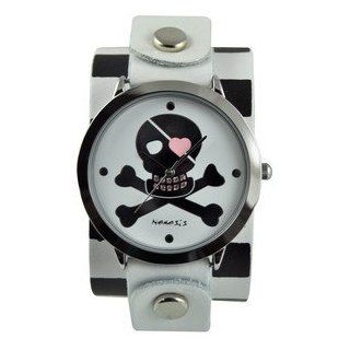 Nemesis Women's Silvertone Love Skull Black and White Watch Steko LTD at  Women's Watch store.