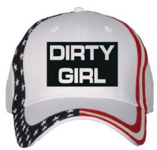 DIRTY GIRL USA Flag Hat / Baseball Cap: Clothing