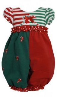 Bonnie Jean Baby girls Colorblock Candy Cane Applique Jumpsuit: Infant And Toddler Rompers: Clothing