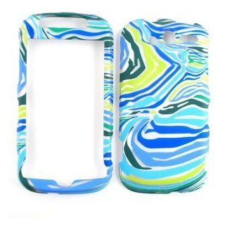 BLUE/GREEN ZEBRA PRINT CELL PHONE COVER FACEPLATE CASE FOR HTC MYTOUCH 4G: Cell Phones & Accessories