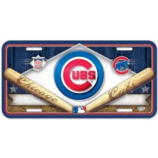 Chicago Cubs Official MLB 12"x6" Metal License Plate by Wincraft: Automotive