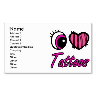 Emo Eye Heart I Love Tattoos Business Cards