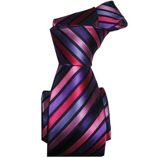Dmitry Men's Italian Purple Striped Silk Tie Dmitry Ties