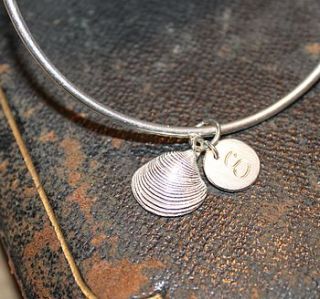 personalised clam shell bangle by marie walshe jewellery