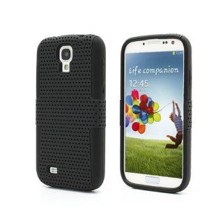 Free tracking number , 2 in 1 Detachable S4 Cases   Perforated Mesh Protective Shell Plastic & Silicone Hybrid Case Cover for Samsung Galaxy S 4 S IV i9500 / i9505   Black Cell Phones & Accessories