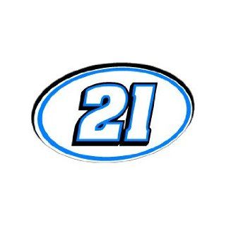 21 Number Jersey Racing   Blue   Window Bumper Sticker: Automotive