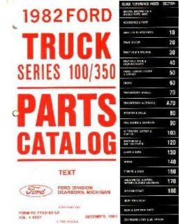 1982 Ford F100 F350 Truck Bronco Econoline Parts Numbers List Guide Interchange: Automotive