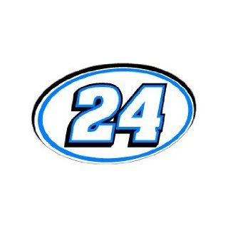 24 Number Jersey Racing   Blue   Window Bumper Sticker: Automotive