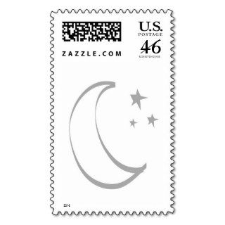 Moon And Stars Drawing Stamp