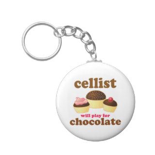 Funny Chocolate Cello Keychain