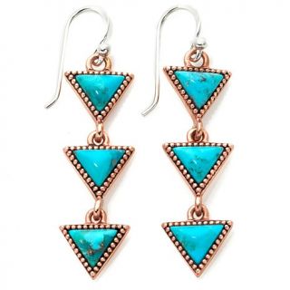Studio Barse Geometric Kingman Turquoise Copper "Levity" Drop Earrings