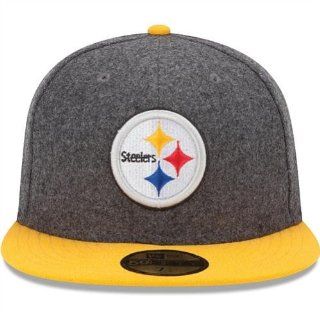New Era Pittsburgh Steelers Melton Basic 59FIFTY Structured Fitted Hat : Sports Fan Baseball Caps : Sports & Outdoors