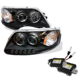 Carpart4u 6000K Xenon HID Performance Headlights Package for Ford F150 / Expedition ( Will Not Fit Anything Before Manu. Date June 1997 ) 1PC Halo LED ( Replaceable LEDs ) Black Projector Headlights: Automotive