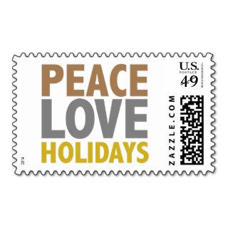 Peace Love Holidays Christmas Design Postage