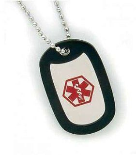 Medical Alert Stainless Steel ID Dog Tag Necklace ~Diabetes: Health & Personal Care