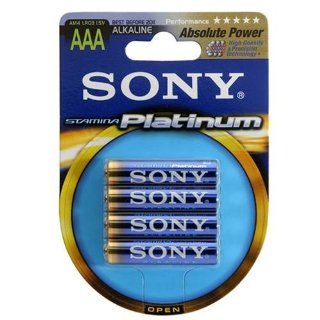 Sony Stamina Platinum 1.5V AAA Alkaline Batteries   4 Pack Cell Phones & Accessories