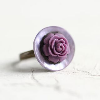 purple lotus flower ring by artique boutique