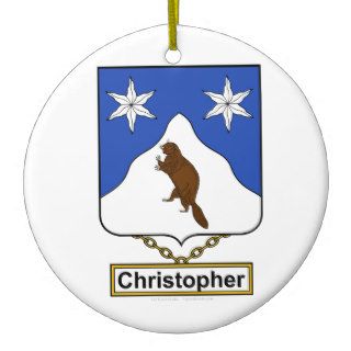 Christopher Family Crest Christmas Tree Ornament