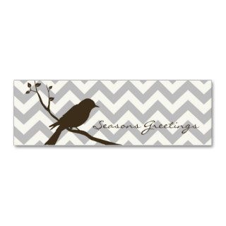 Bird Chevron Gift Tags, Profile Cards (grey) Business Cards
