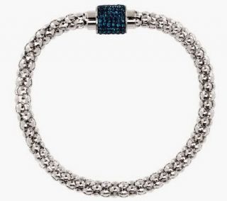 Steel by Design Popcorn Chain Bracelet w/ Pave Magnetic Clasp —
