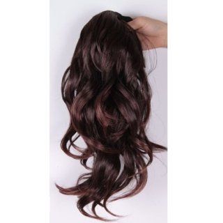 Long Wavy Curly Ponytail Pony Dark Brown Wig Hair Piece Extensions 45cm Beauty