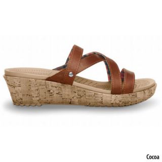 Crocs Womens A Leigh Mini Wedge Leather Sandal 714421