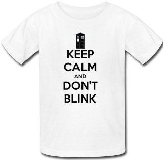 Keep Calm and Don't Blink Men's Short Sleeve White T shirt Keep Calm Tee Shirt (White, M) : Sports Fan T Shirts : Sports & Outdoors