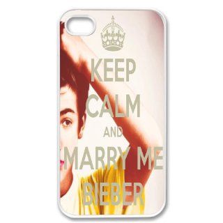 Retro Keep Calm And Marry Me Justin Bieber Cute WHITE Sides Case Skin Cover Faceplate Protector Accessory Vintage Retro Unique Comes in Case Cartel Packaging Cell Phones & Accessories