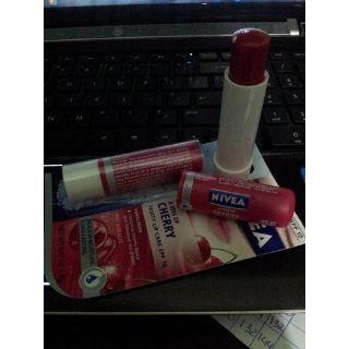 Nivea A Kiss of Cherry Flavored Tinted Lip Care SPF 10   0.17Oz Lip Balm (Pack of 6) : Lip Glosses : Beauty