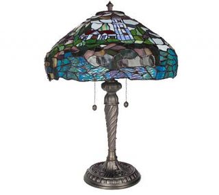 Thomas Kinkade Conquering the Storm Stained Glass Table Lamp —