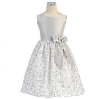 Sweet Kids Silver Satin Easter Flower Dress Toddler Little Girl 2T 12: Special Occasion Dresses: Clothing