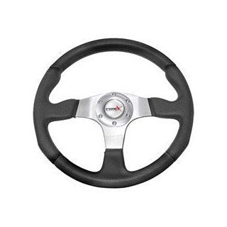 330mm Steering Wheel JDM Leather Look(Black): Automotive