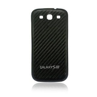 Samsung Carbon Fiber Black Plastic Back Cover for Samsung Galaxy S3 GT i9300: Cell Phones & Accessories