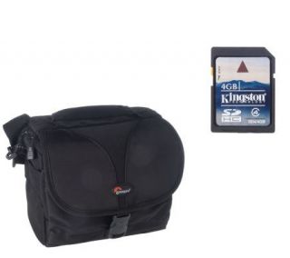 Accessory Pack for Camera with Lowepro Camera Bag & 4GB SD Card —